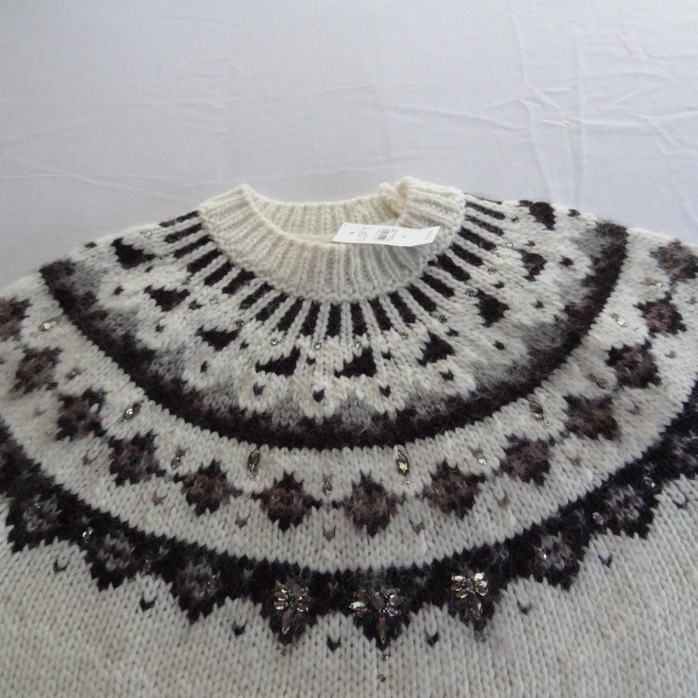 NWT Loft Ann Taylor XL Knit Fair Isle Sweater - Picture 6 of 11